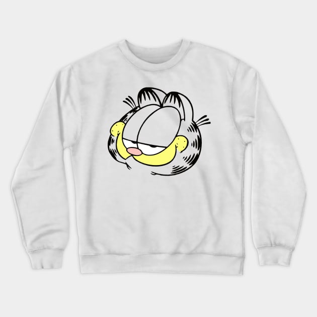 Smug Face of Orange Lasagna Cat Crewneck Sweatshirt by HeyListen